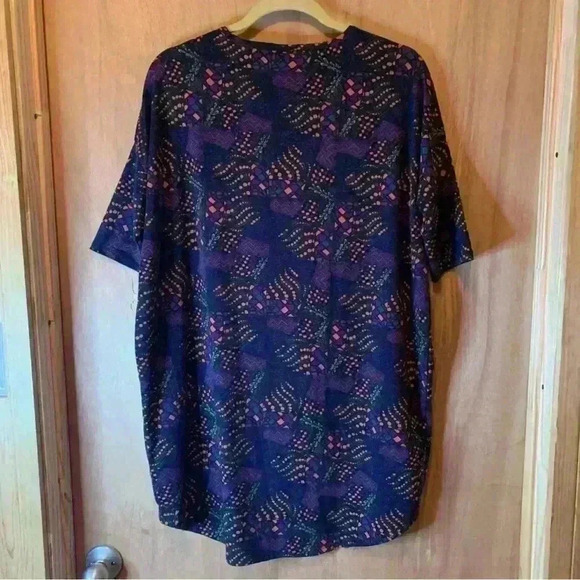 LulaRoe Womens Multicolor Round Neck High Low Tunic Blouse Top SZ S - Picture 10 of 15